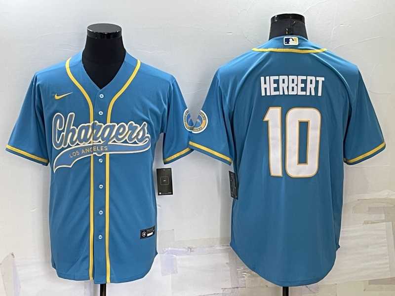 Los Angeles Chargers 10 Justin Herbert Light Blue Men's Stitched MLB Cool Base Nike Baseball Jersey,We sell and wholesale Los Angeles Chargers 10 Justin Herbert Light Blue Men's Stitched MLB Cool Base Nike Baseball Jersey on line form chian!